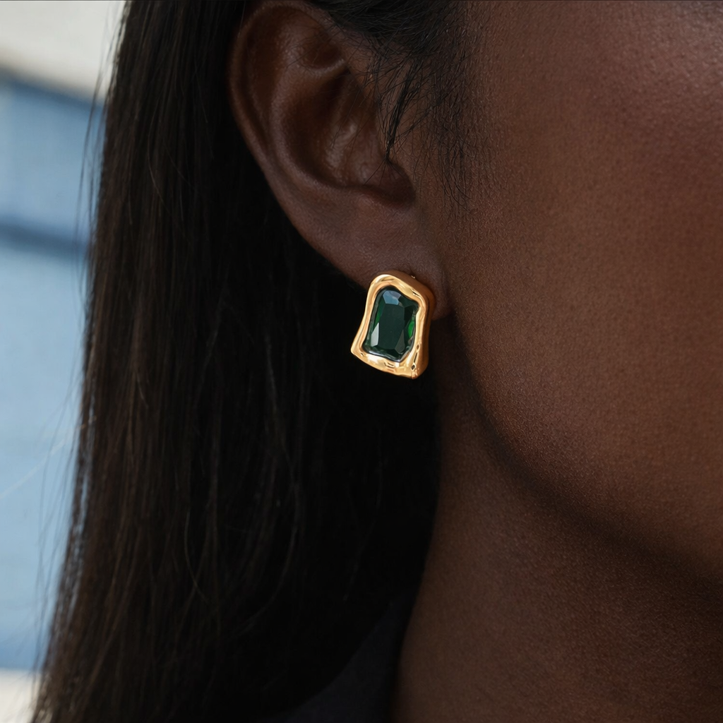 Emerald Frame Studs