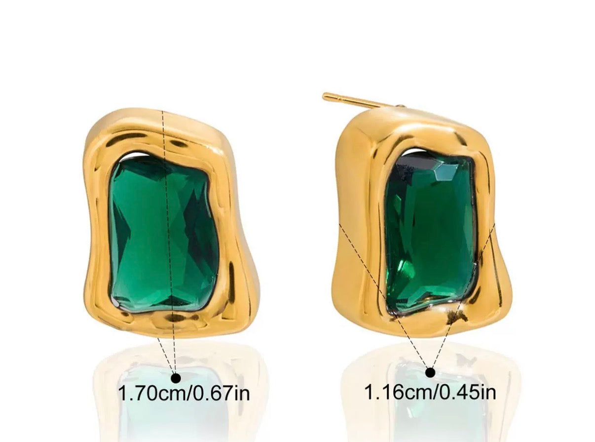 Emerald Frame Studs